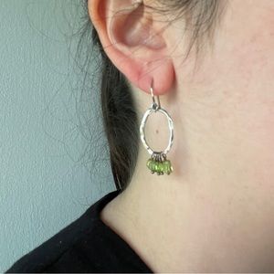 Antica Murrina Mutlicolored Green Murano Glass Earrings Dangle Cluster